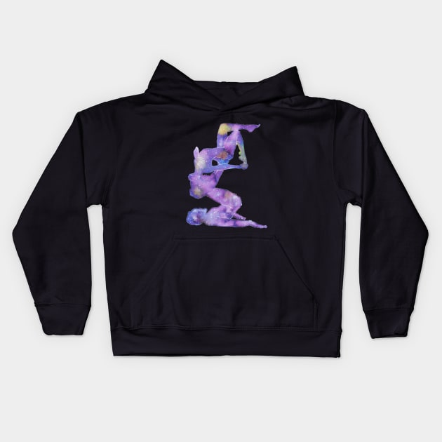 Acro Yoga Nebula Kids Hoodie by LaBellaCiambella